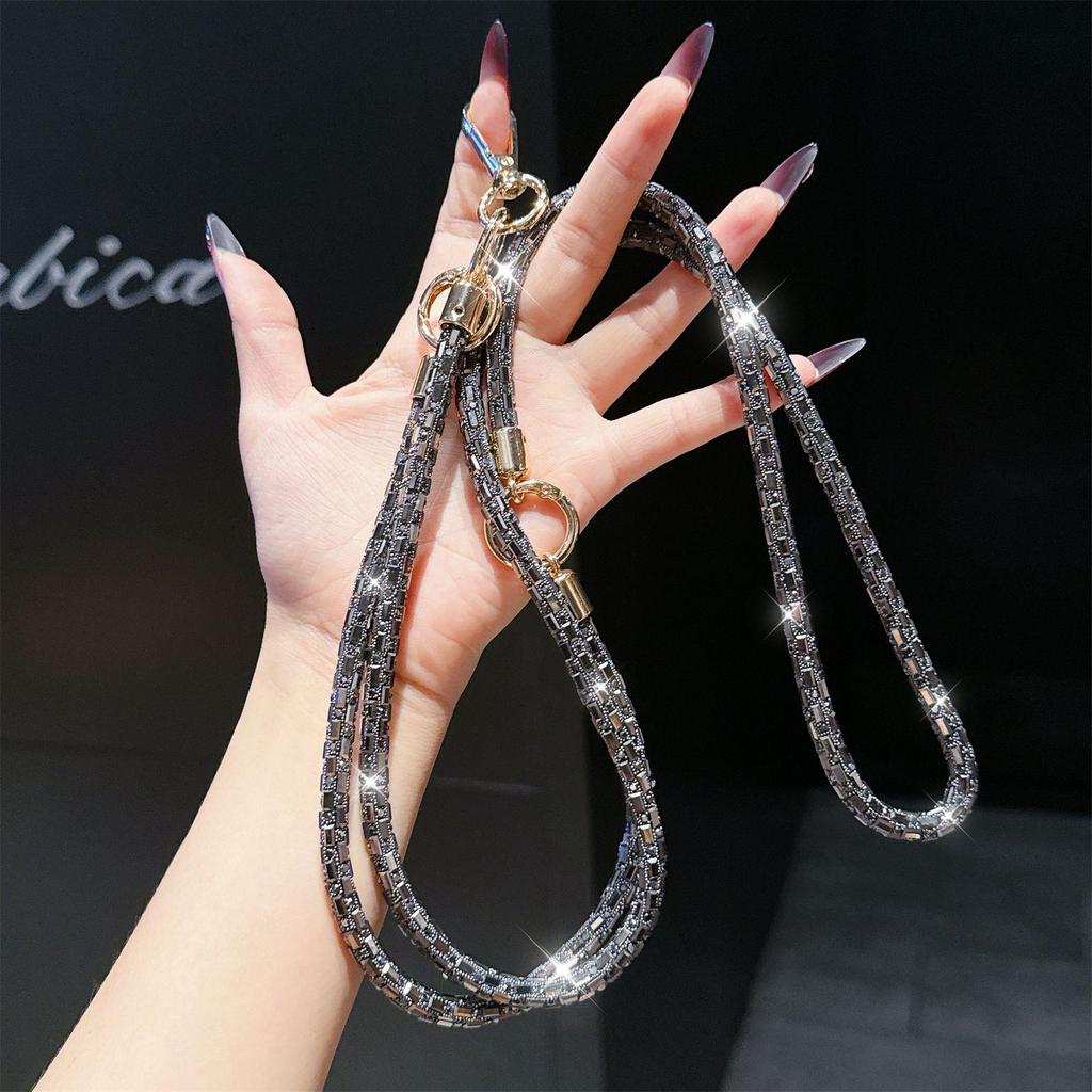 Hot Sale Fashionable 3-in-1 Rhinestone Crossbody Lanyard: Wear as Bracelet or Necklace with Long & Short Multifunctional Chain