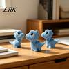 Nordic Style Dinosaur 3D Printed Figurine, Cute Mini Crochet Texture Dino Statue, Desktop Ornament Miniature Collectible Decoration for Kids