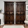 2ks rustikální okenní závěs Stará dřevěná stodola Vzor dvířek Statek Venkov Vesnice Venkovská Tištěná záclona do kuchyně Ložnice