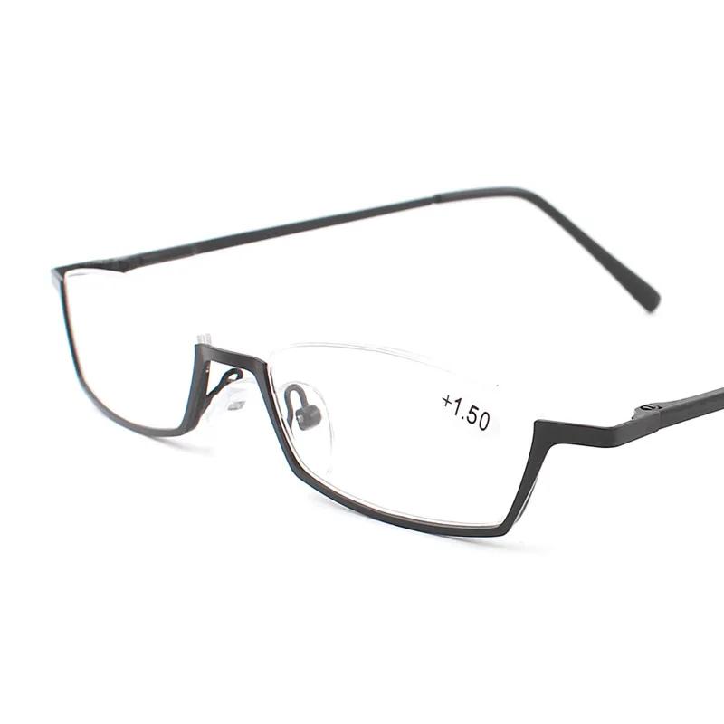 

Half Moon Reading Glasses Metal Spring Hinge Half Frame Ultra Light Resin Eyewear +1.00 to +4.0 Diopter HD Lens 4