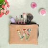 26 Letters Floral Women Cosmetics Woman Zipper Pouch Fashion  Women Linen Cosmetic Bags Travel Portable Makeup Bag Cosmetic Bag