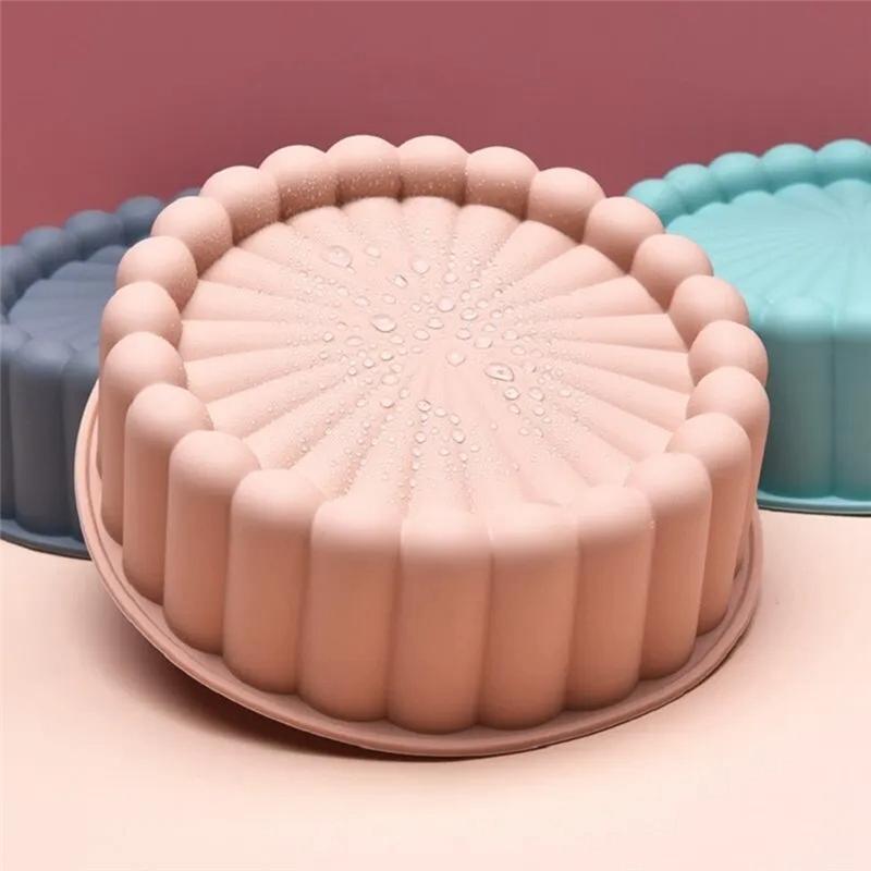 Promotion! 3PC Silicone Cake Pan Multi-Functional Round High Temperature Resistant DIY Baking Mold Durable