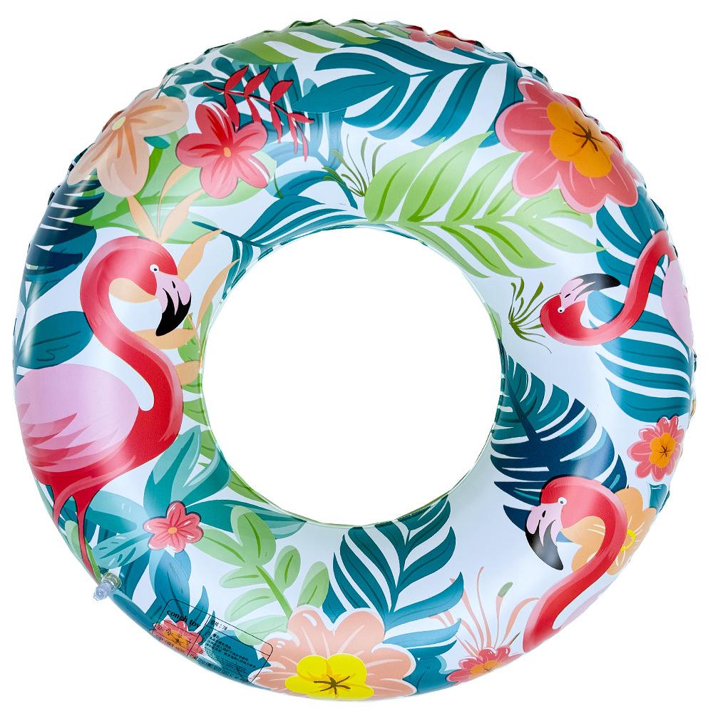 Anello gonfiabile da nuoto rétro a righe ispessito per bambini Xiao Lü - Design Oliva e Fiore di Ciliegio
