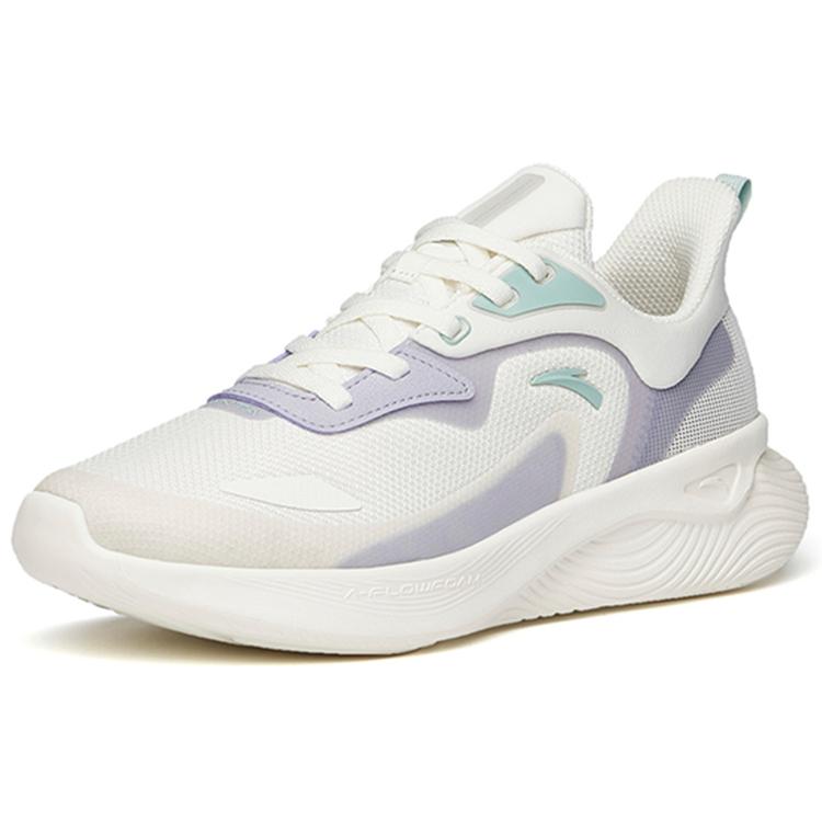 New Anta Running Collection Cushioning Anti Slip And Wear Resistant Low Top Running Shoes Women's White Purple 922145564-1