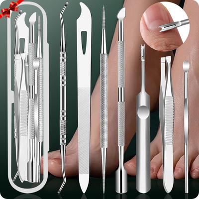 7-Piece Eyebrow Tweezers, Nail Clippers, Double-Ended Pusher and Cleaner, Pedicure/Manicure Tool Set with Double-Sided File