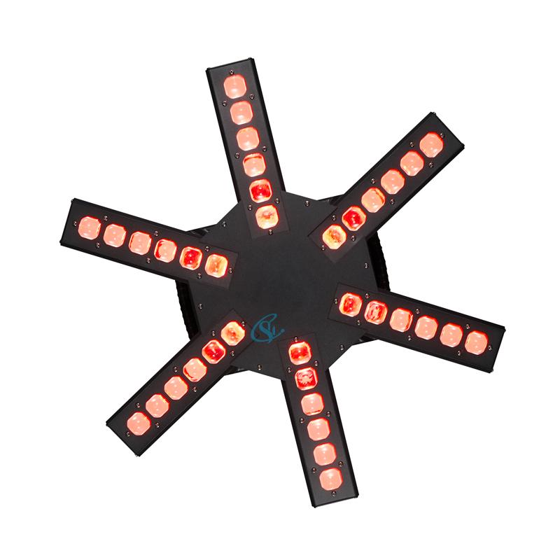 120W RGB LED Stage Light Six Arm Beam Disco Party Effect Light DMX Sound Control For Bar Wedding Show