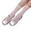 Spring and Autumn Versatile Two Wear Thick Heel Round Head Silver Mary Jane Shoes Retro Bow Light Mouth Single Shoes Women