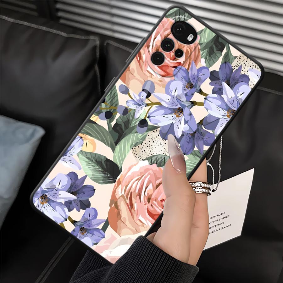 

Чехол для Motorola Moto Edge 20 Pro 30 Lite G52 G51 G73 G22 Edge40 G32 G60s G50 G53 G30 G71 Чехол для телефона Красивые Цветы Motorola Moto G72