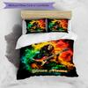 3PC Custom Name Rasta Music Legend Bedding Set Printed  Bedding Set Duvet Cover Closure Includes 1 Duvet Cover & 256 Pillowcases for Bedroom