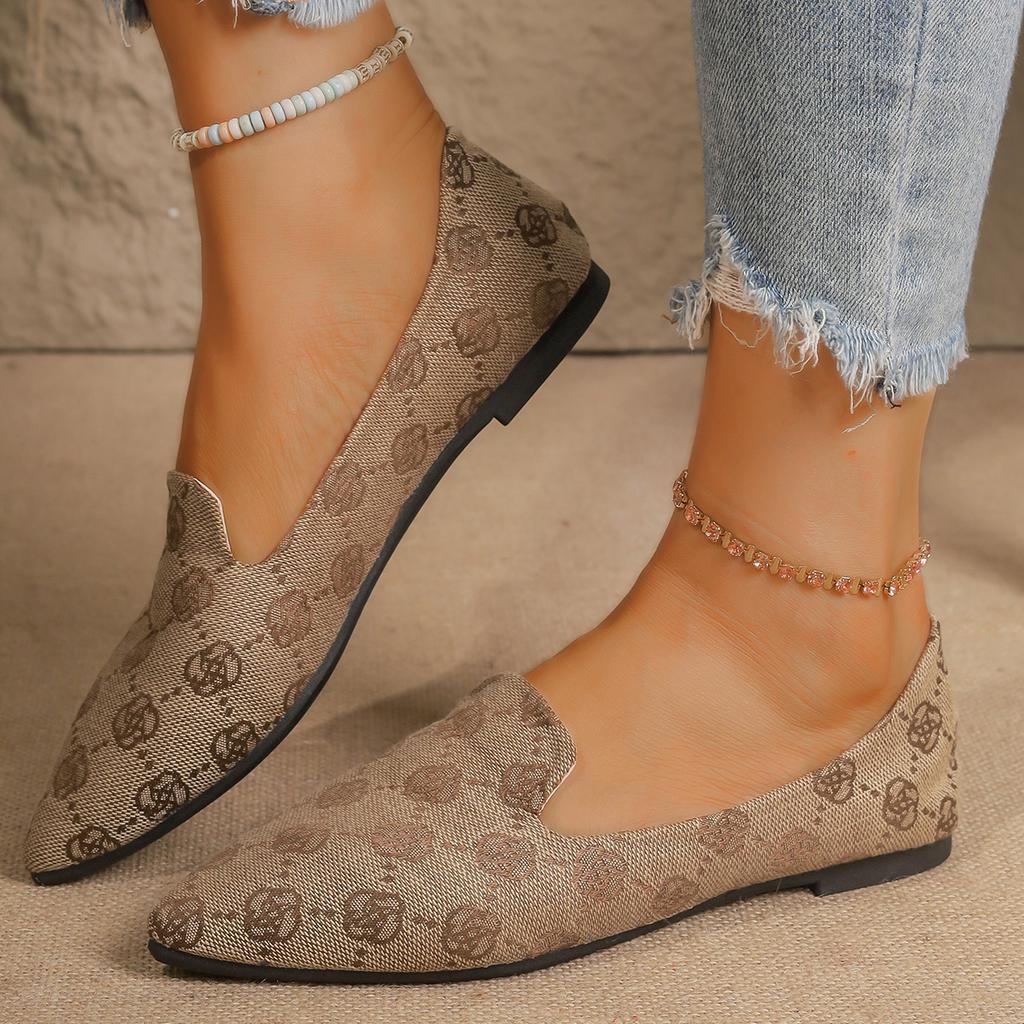 Fashion Women Solid Color Pointed Toe Loafers Shallow Woman Flats Shoes Ballet Flats Shoes Casual Slip on Lightweight Boat Shoes Women