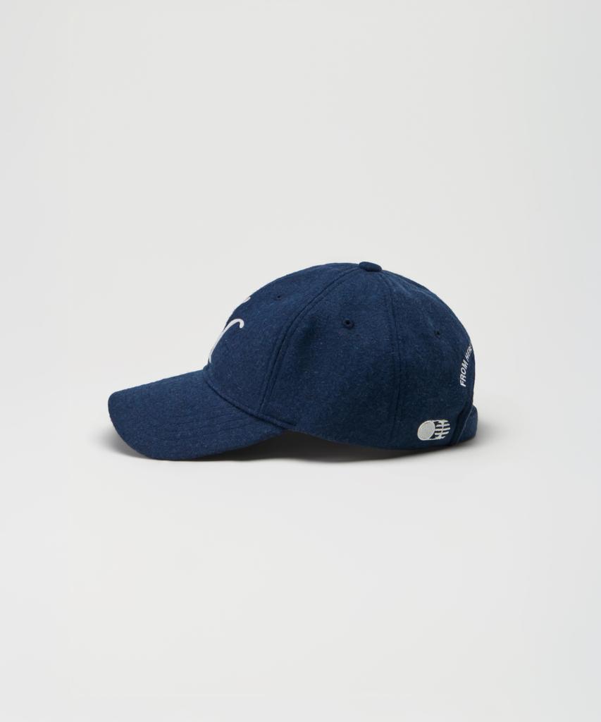 Teulaepighamoni Wool Blend Th Applique Logo Deep-Fit Ballcap_Navy
