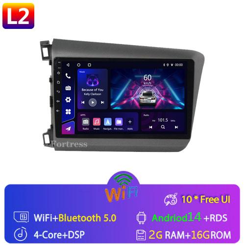 

9 2 Din Android 12 автомобильное радио для Honda Civic 2012 2013 2014 2015 мультимедийный проигрыватель 2din Carplay стерео GPS DVD головное устройство