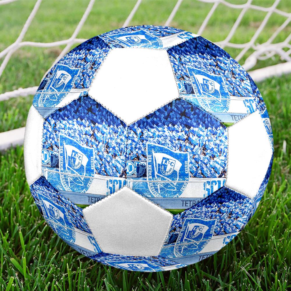 Pallone da Calcio FC Magdeburg, colorato, adatto a tutte le età, cucito a macchina, materiale PVC, qualità da competizione, durevole e ad alto rimbalzo