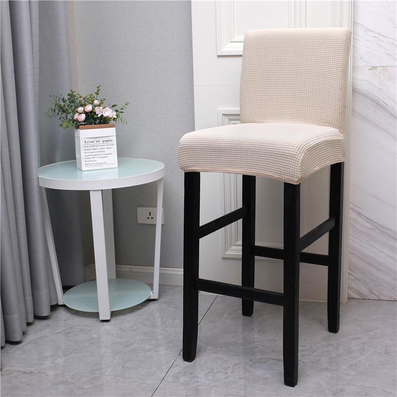 Water Resist Jacquard Bar Chair Cover For Cafe Living Room Wedding Banquet Short Back Seat Covers Anti -Dirty Home Use Seat Protectors