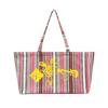 KEY-RING BIG TOTE BAG, MULTI STRIPE