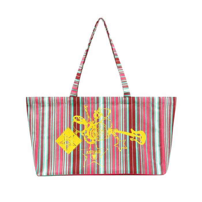 KEY-RING BIG TOTE BAG, MULTI STRIPE