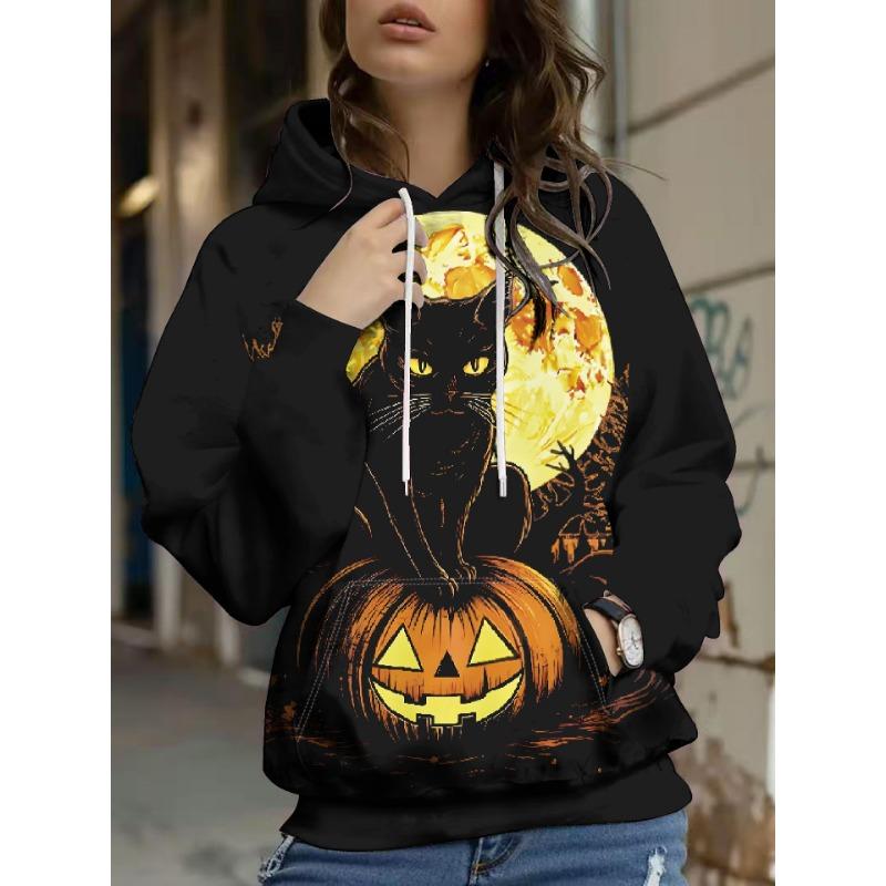 New, Autumn and Winter Halloween Christmas Eve Horror Digital Printing Hooded Sweater Sweater