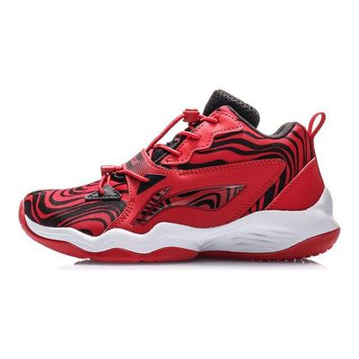 Chaussures de Basket Li Ning Court Star Amorti Rebond Chaussures de Sport Enfants Sneakers Rouge Noir YKBQ012-3