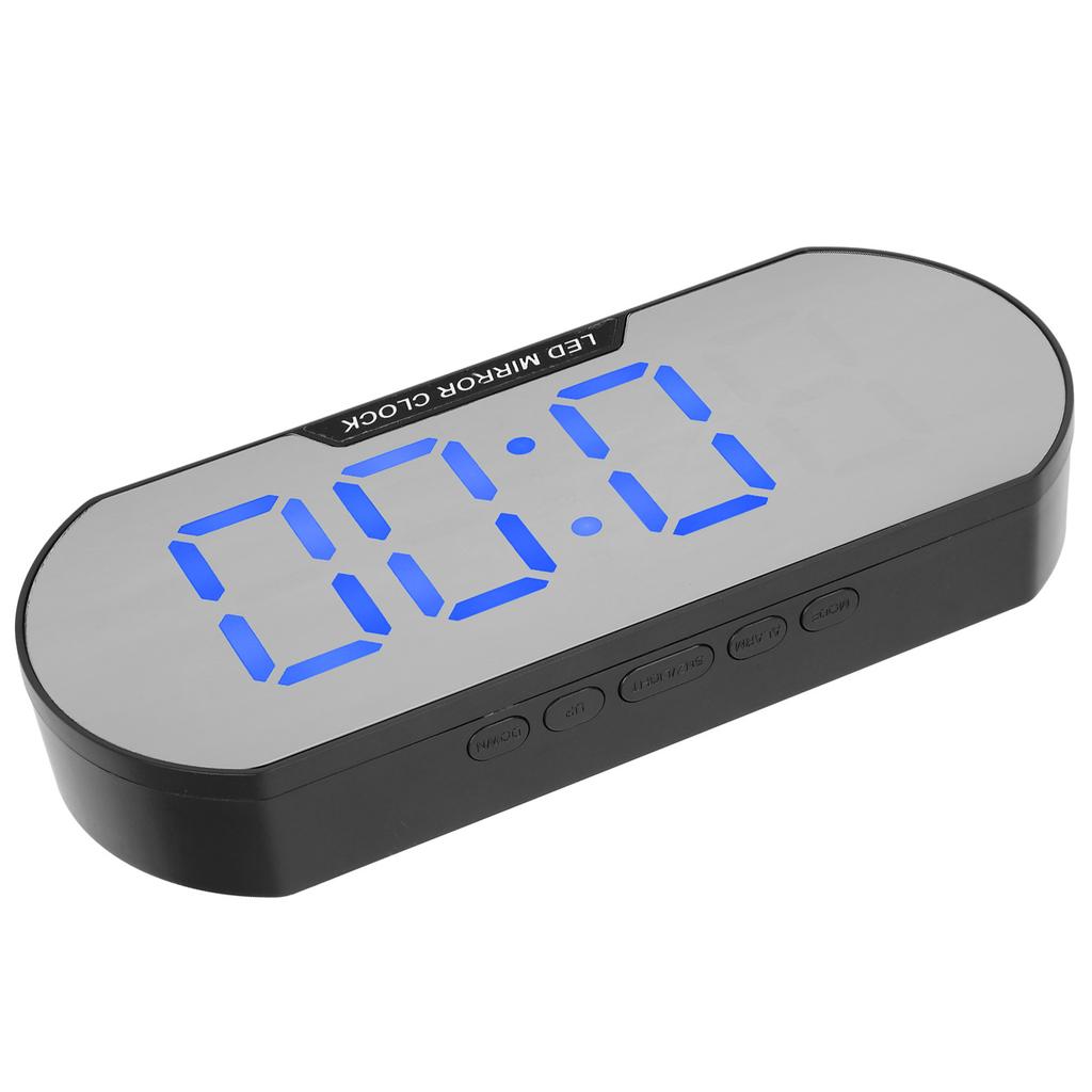 Alarm Clock LED Digital Display Makeup Mirror USB Battery Clock for Children Elderly Bedroom Office