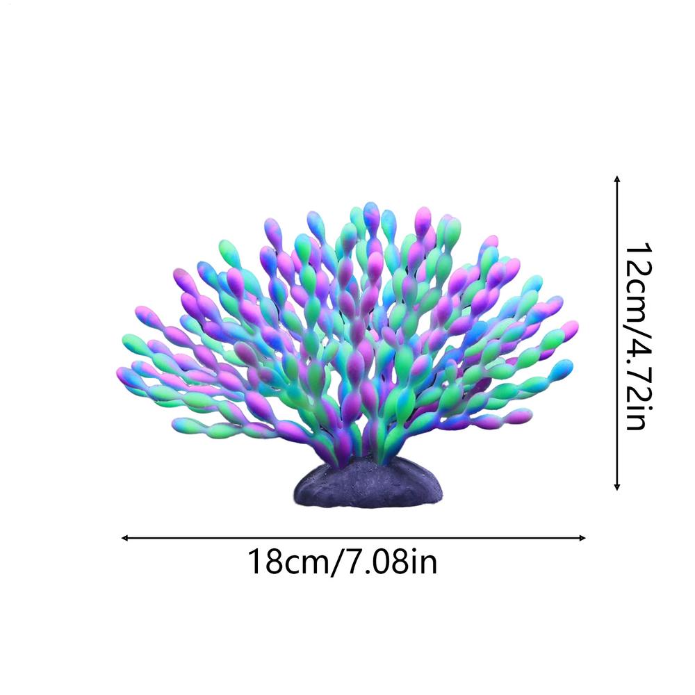Aquarium Coral Decoration Luminous Silicone Gradient Color Artificial Simulated Soft Coral Statue Realistic Coral Aquarium Decor