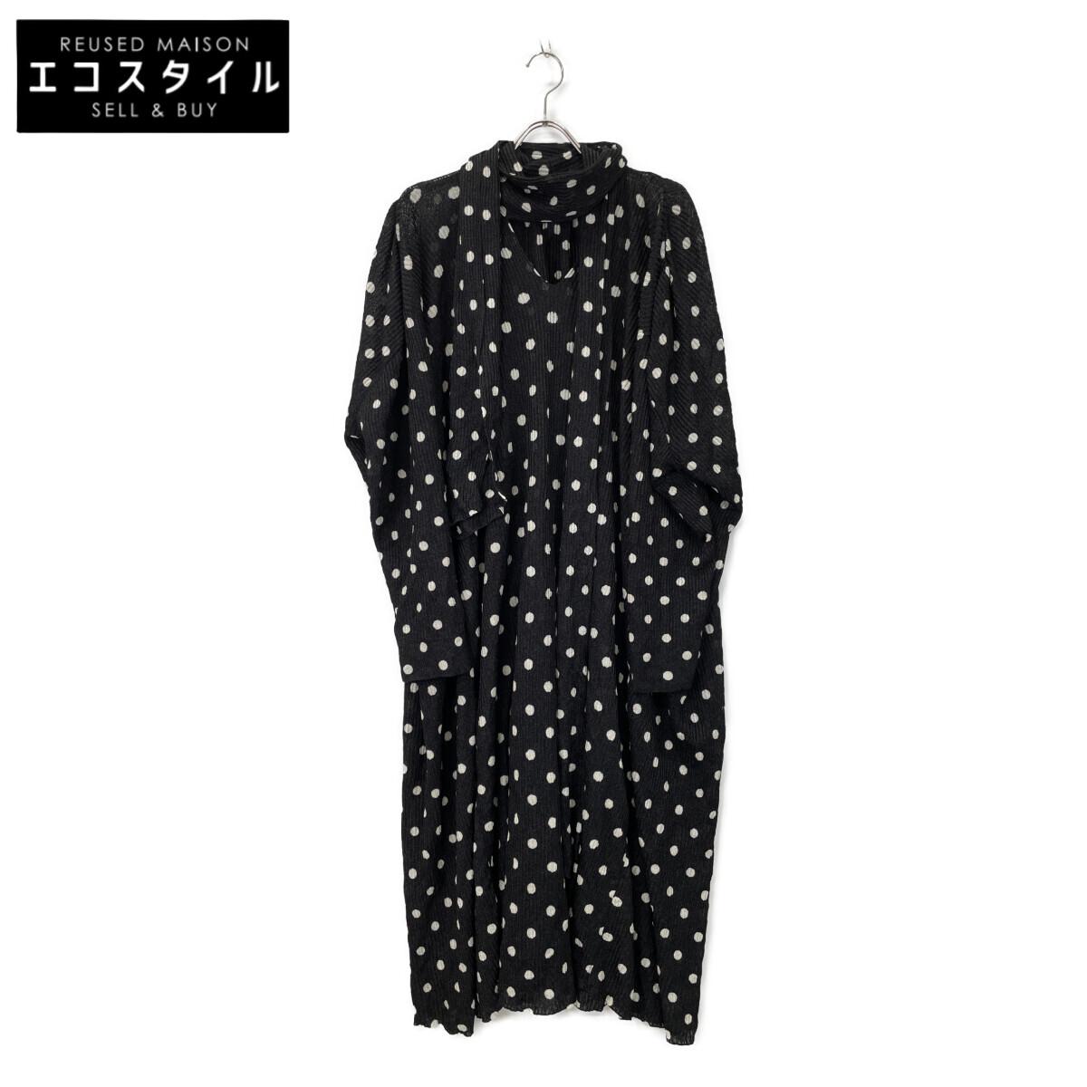 

BALENCIAGA 657546 20 years Black Ribbon Tie Polka Dot Knit Dress dress XS blackUsed