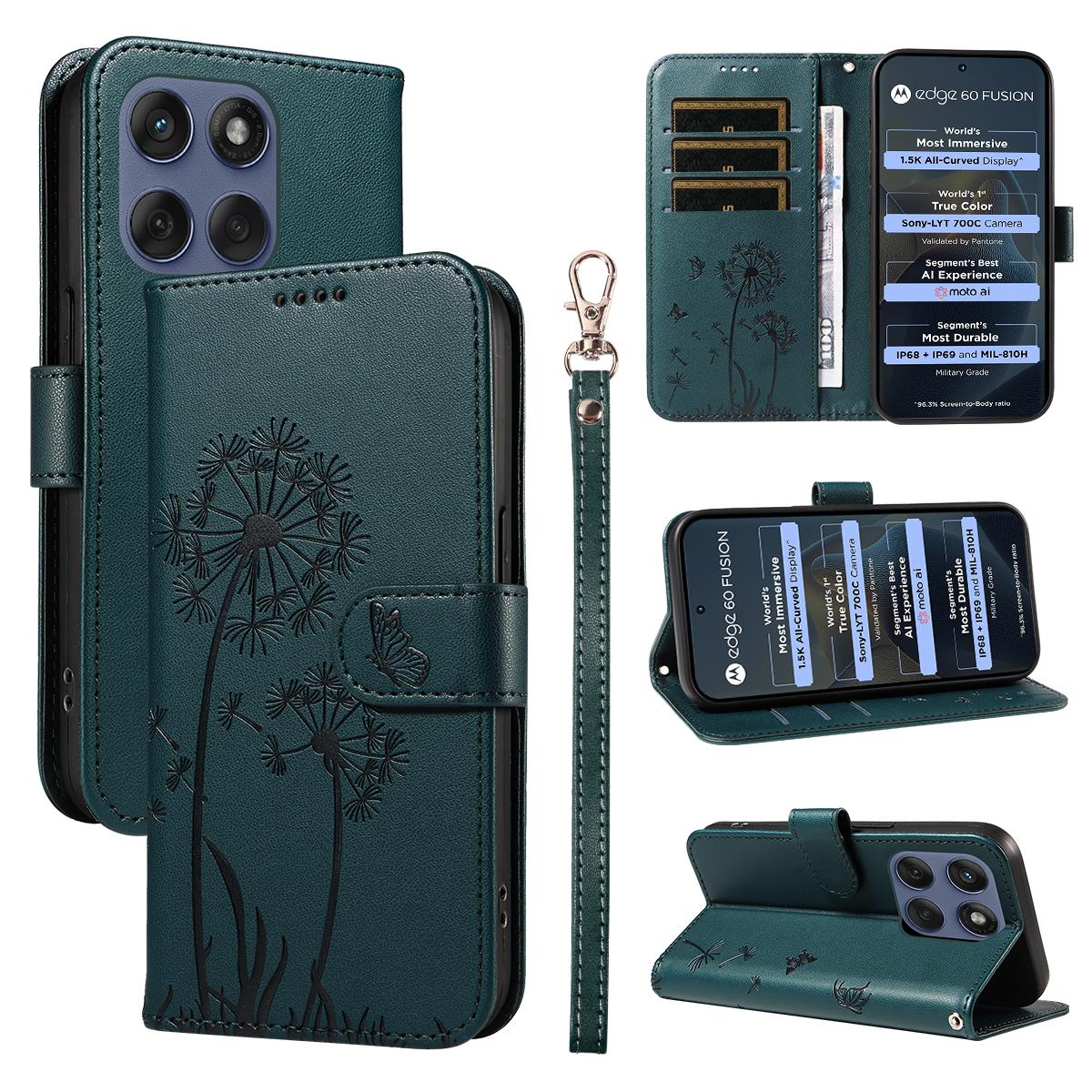 

Для Motorola Edge 60 5G/Motorola Edge 60 Pro 5G/Motorola Edge (2025) 5G/Кожаный чехол-кошелек для Motorola Edge 60 Fusion 5G Blue