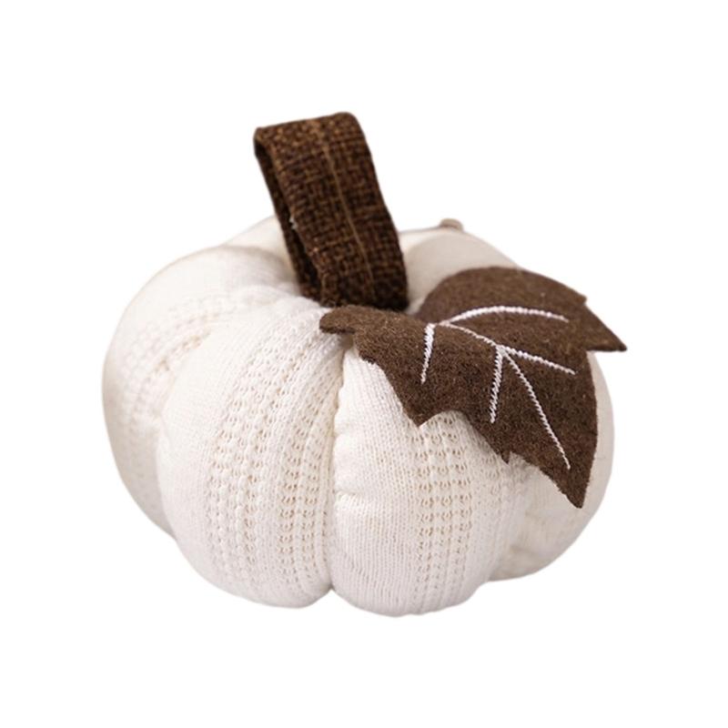 Handmade Crochet Pumpkin Decoration With Polyester Fabric Harvest Festival Shelf Display Accessory
