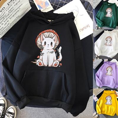Damenmode Casual Print Kapuzenpullover Lose Sportoberteile Pullover