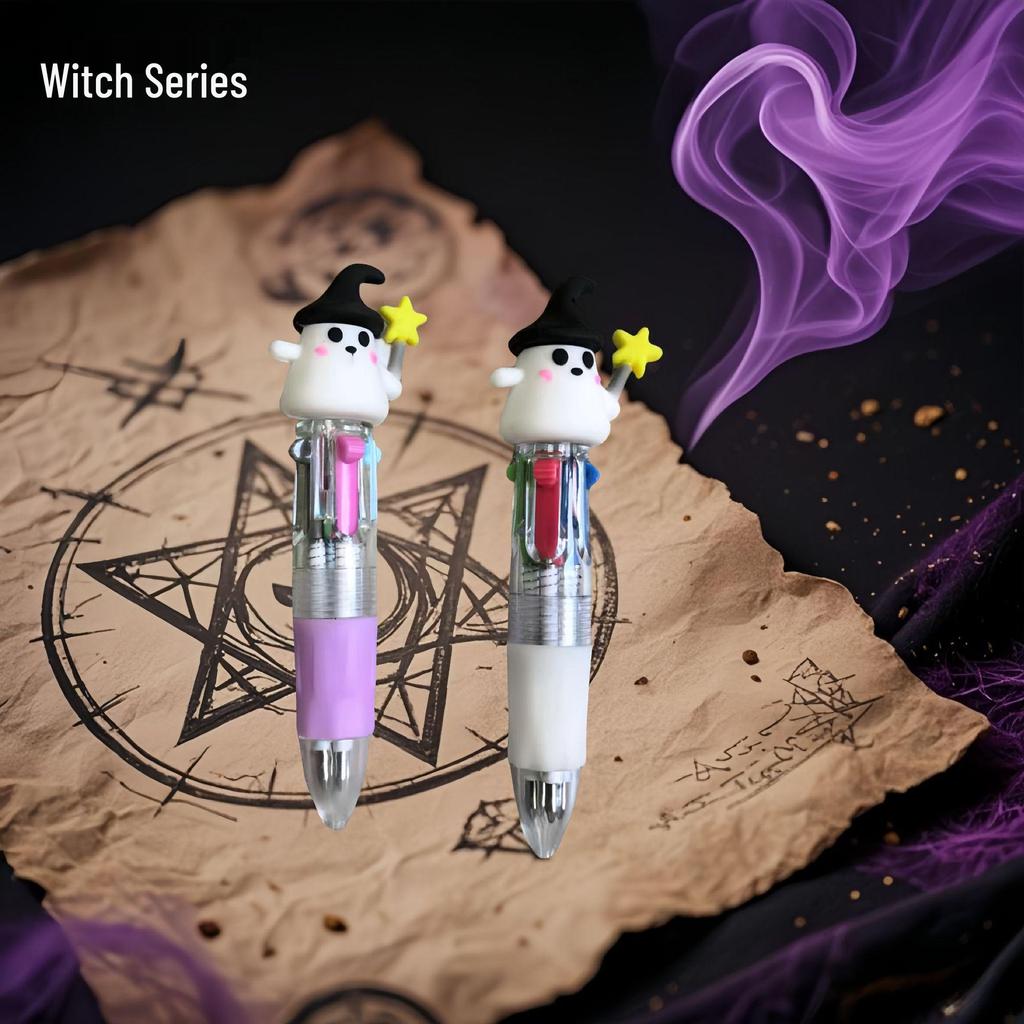 Cartoon Four-Color Ballpoint Pen - Cute Mini Oil Pen for Elementary Students, Learning Stationery, School Rewards, and Gifts