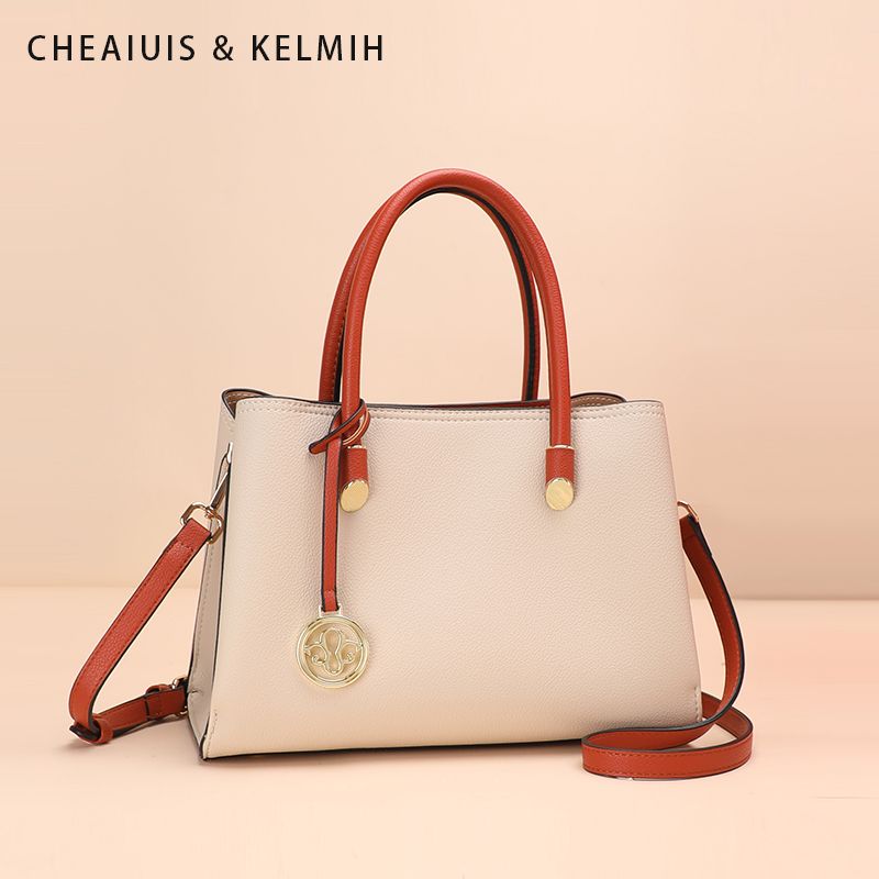 

Red Wedding Middle-Aged Classy Mom Bag Rice White with Brown