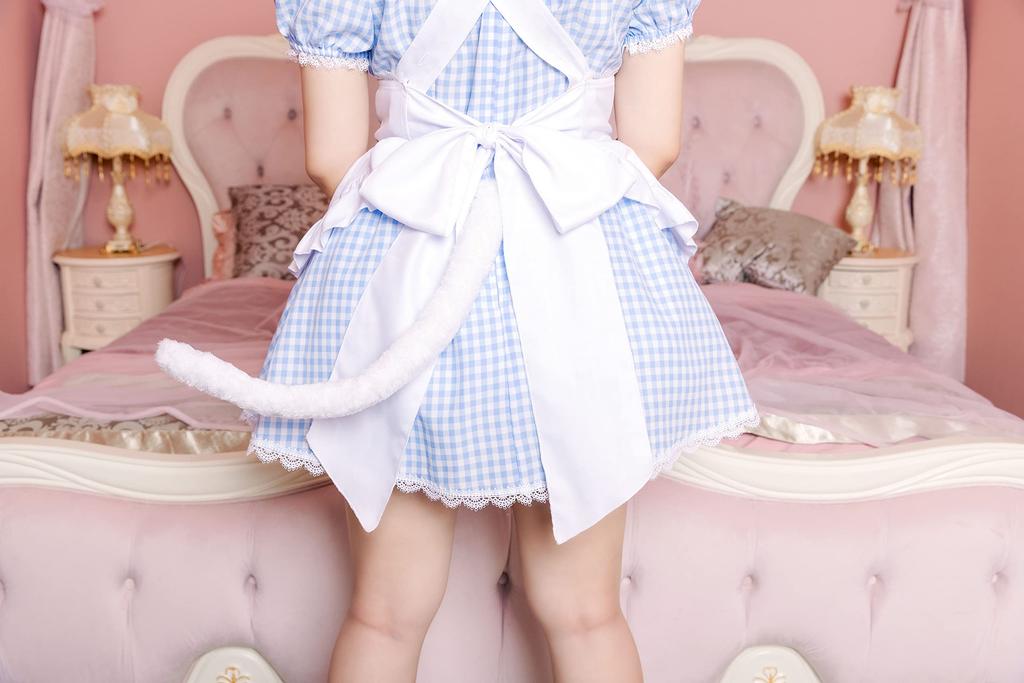 Clearstone Lyrical Palette Cosplay Halloween Gingham Cat Maid Women's Blue