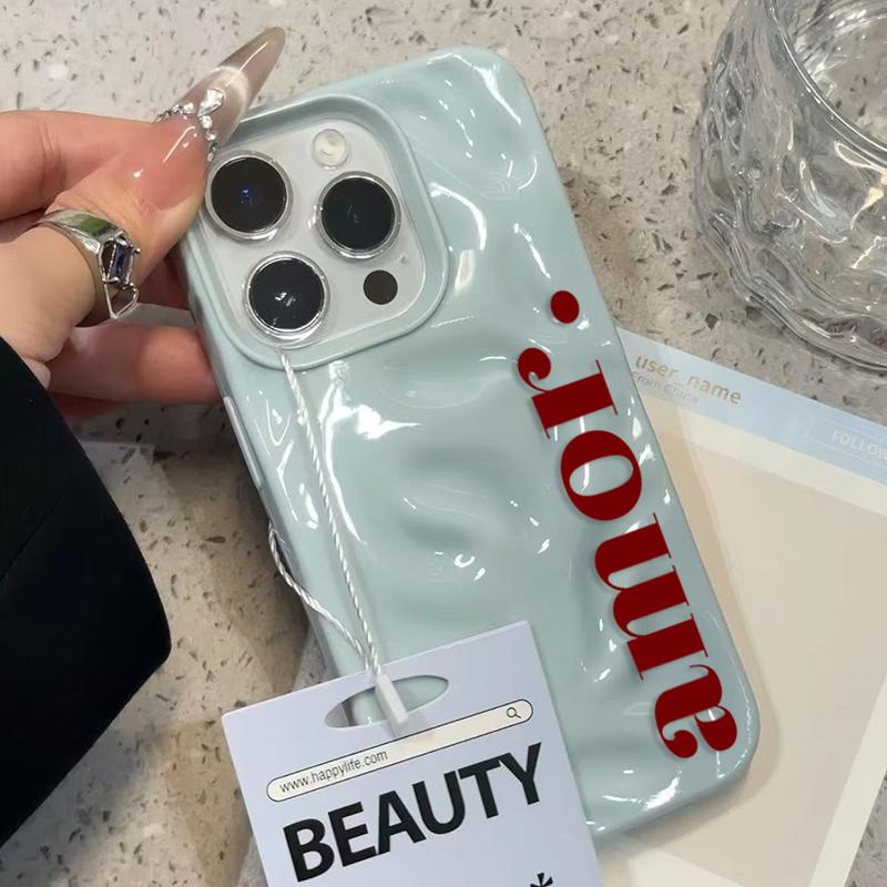 Trendy Red English Amor Pattern Phone Case For IPhone 17 Air 16 15 13 14 12 11 Pro Max Plus 16E 17 Pro Y2K Advanced Cover