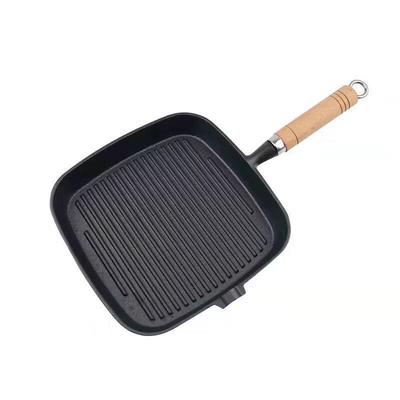 Zhishen Thickened Cast Iron Square Steak Frying Pan