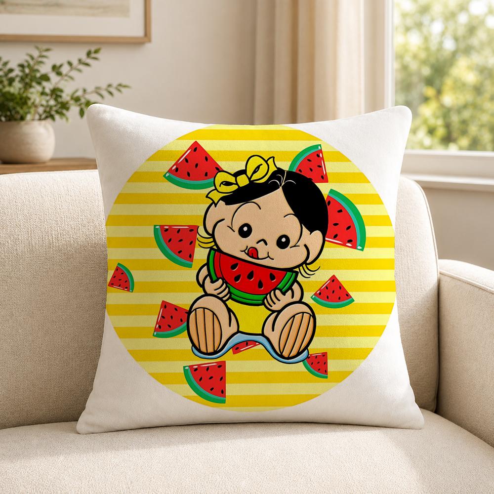 Character MMagali Cartoon Cushion Cover Soft Short Plush SkinFriendly Cushion Case for MultiScene Use
