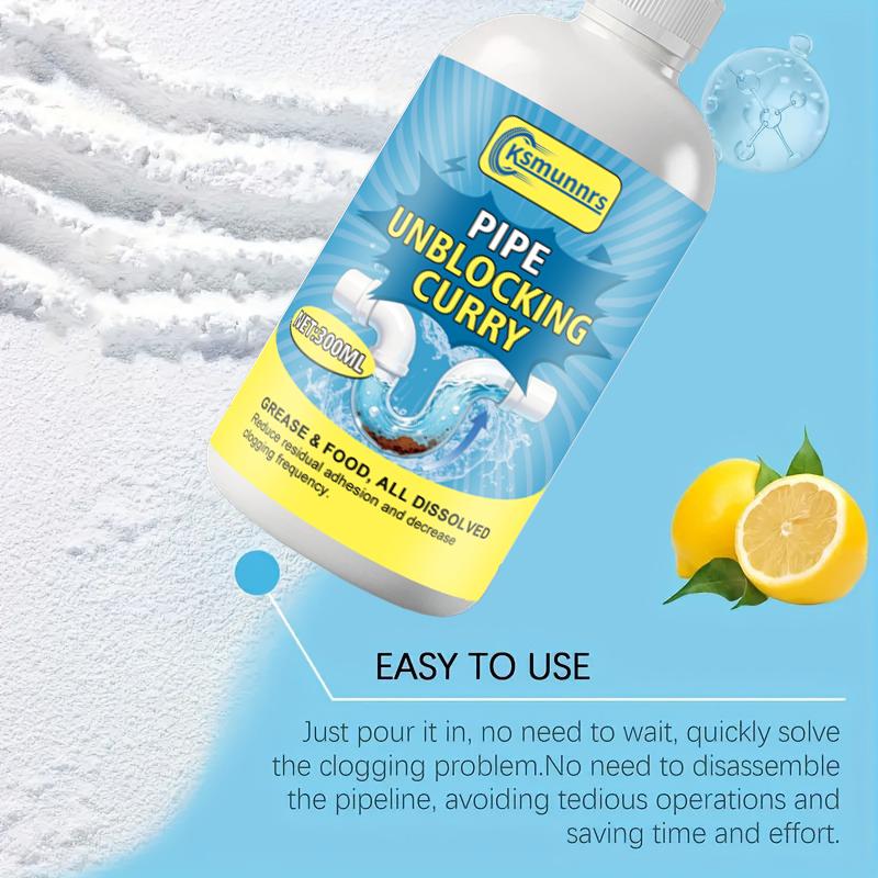 Pipe Dredge Liquid, Fast Drain Cleaning, For Toilet, Bathroom, Kitchen Pipes, Powerful Clog Remover, Easy to Use