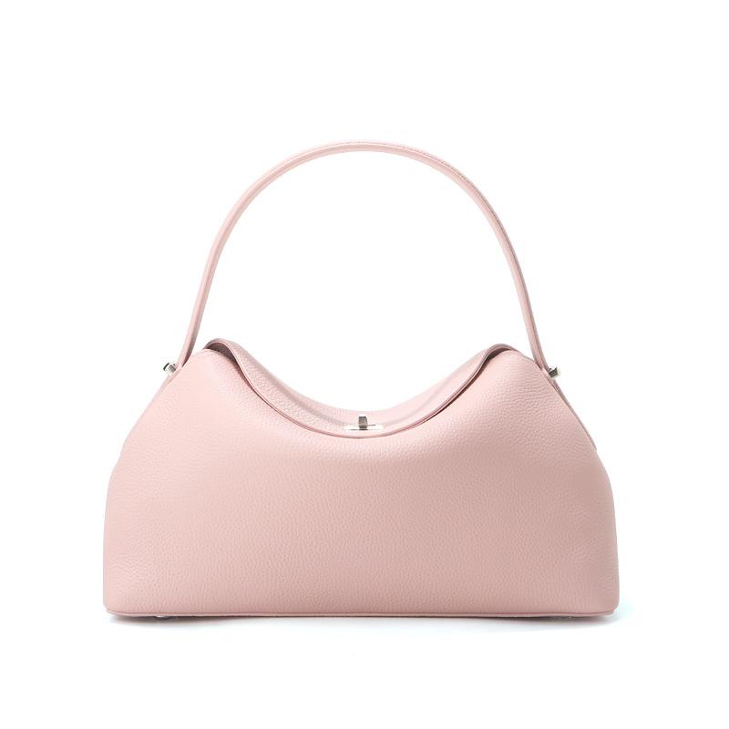 First layer cowhide pillow bag women's light luxury leather messenger bag fashionable large capacity shoulder bag