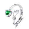 Diamond-Studded Heart Hug Ring with Engraved Letters and Birthstone for Couples