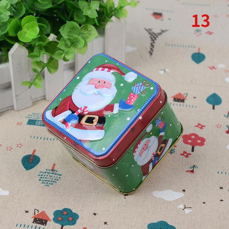 Christmas Candy Tin Box Cartoon Candy Jar Xmas Snowman Box Tea Storage Organizer Metal Box Christmas Gift Box Packaging