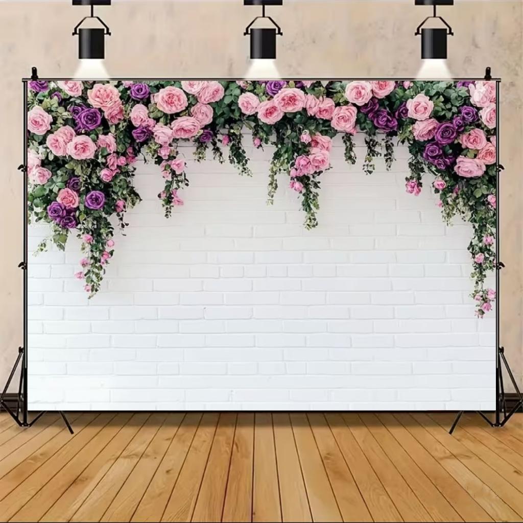 Floral Wall Theme Background Birthday Wedding Engagement Ceremony Party Decoration Abstract Flower Portrait Photography Studio
