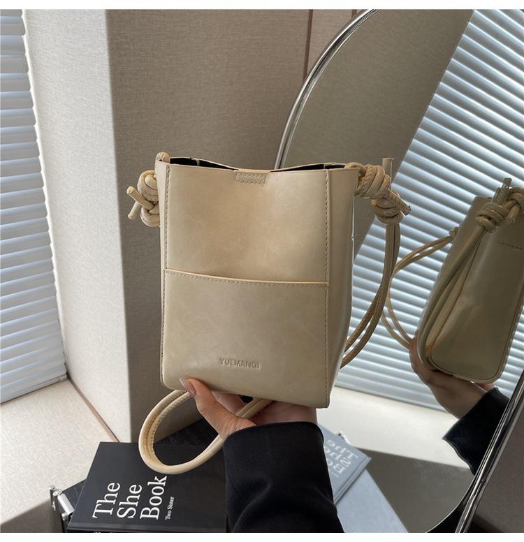 Mobile phone bag female crossbody new niche fashion shoulder bucket small bag for mobile phones
