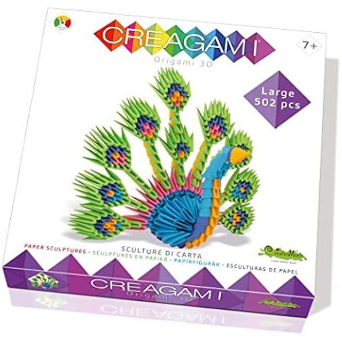 Sculpture 3D - CREATIVAMENTE - Creagami Large - Pavone UCC Paon - Blanc - Module De Base En Pliage