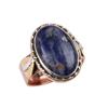 Natural Sodalite Gemstone 925 Solid Sterling Silver Gift Two Tone Ring S.8 a6B25