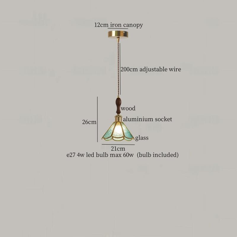 IWHD Japanese Vintage LED Pendant Light Fixtures Living Room Bedroom Cafe Loft Decor Kitchen Copper Colorful Glass Hanging Lamps