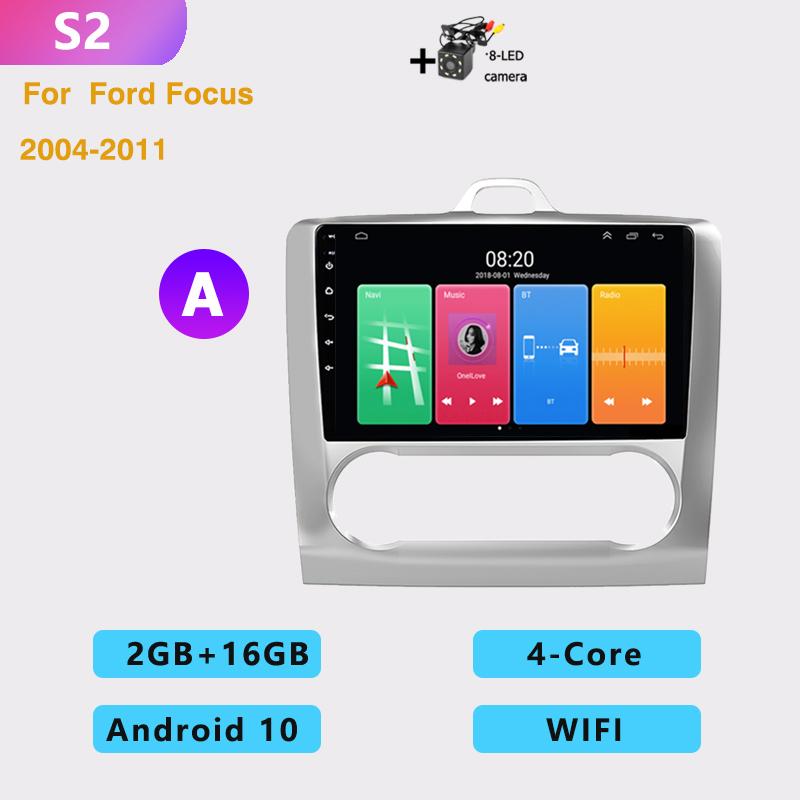 2din 9 Inch 8G+128G Android10 Car Radio Multimedia Carplay Auto GPS Navigation DSP For Ford Focus EXI MT 2 3 Mk2 2004 -2011