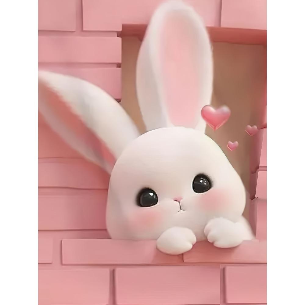 3D Vivid Rabbit & Wall Graphic Print, Girls Trendy & Casual Long Sleeve Hooded Sweatshirt For Fall & Winter, Girls Hoodie For Outdoors