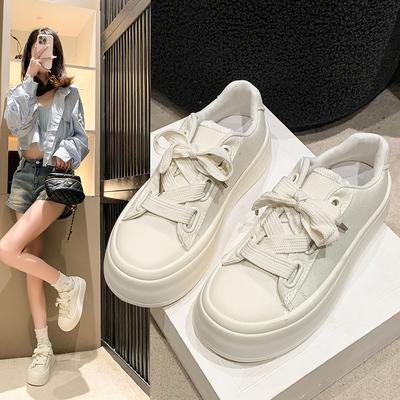 Canvas Shoes Women's 2025 Summer New Low-top Round Head White Shoes Women's Versatile Casual Board Shoes