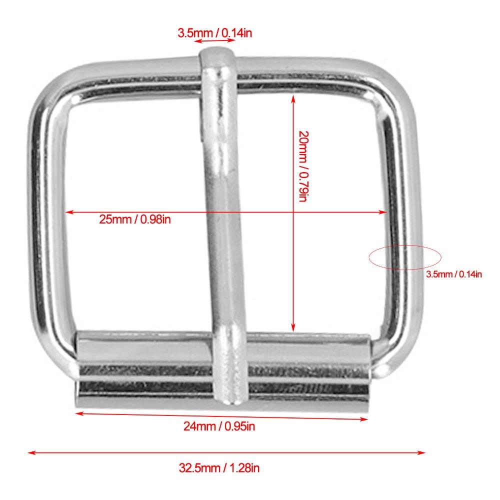 50pcs Metal Roller Pin Buckle 3.5x25x20mm Size Adjustable Pin Buckle For Leather Crafts
