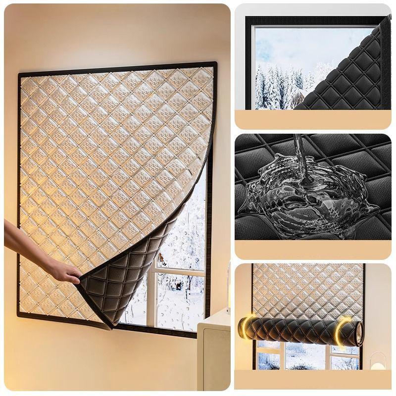 Winter Windproof Warm Curtains Bedroom Cold-proof Thermal Insulation Film Sealed Windows Blackout and Soundproof