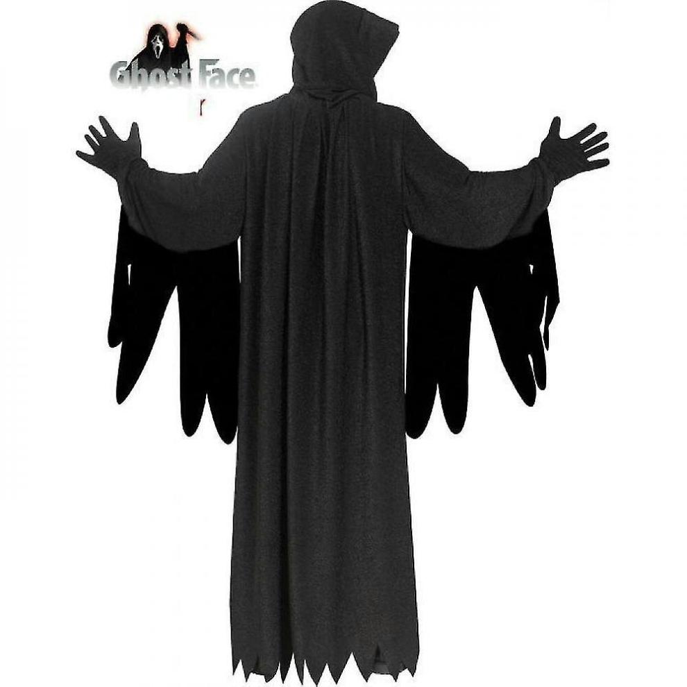 Disfraz de Bata con Capucha Cara de Grito Fantasma para Adulto 25º Aniversario – Atuendo Completo con Máscara, Guantes, Cinturón y Cuchillo