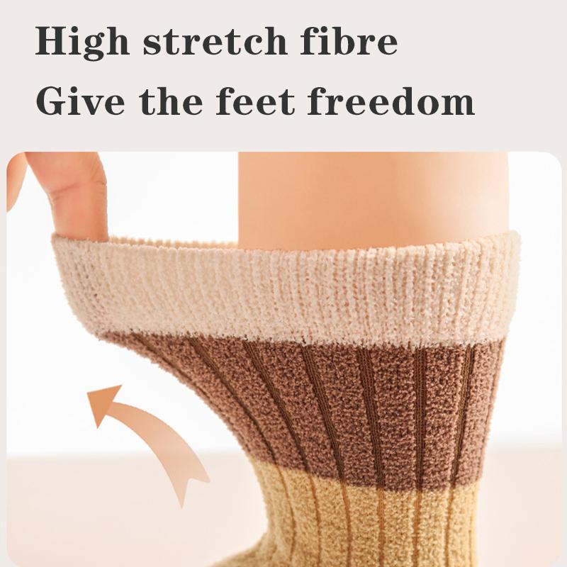 3 Pary/Partia Zimowy Pogrubiony Zestaw Skarpetek Dziecięcych Ciepłe Dziecięce Skarpetki Średniej Długości W Paski Skarpetki Dziecięce Na Prezent Dla Dziecka